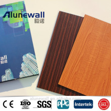 Alunewall Most Popular products Wooden Grain Texture A2/B1 grade fireproof Aluminium Composite Panel acp sheets factory price